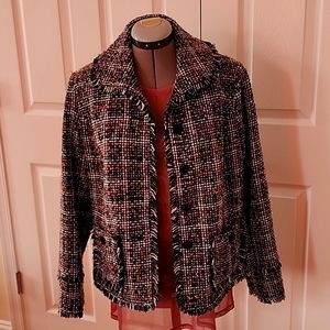 Boucle with barbie pink/black jacket